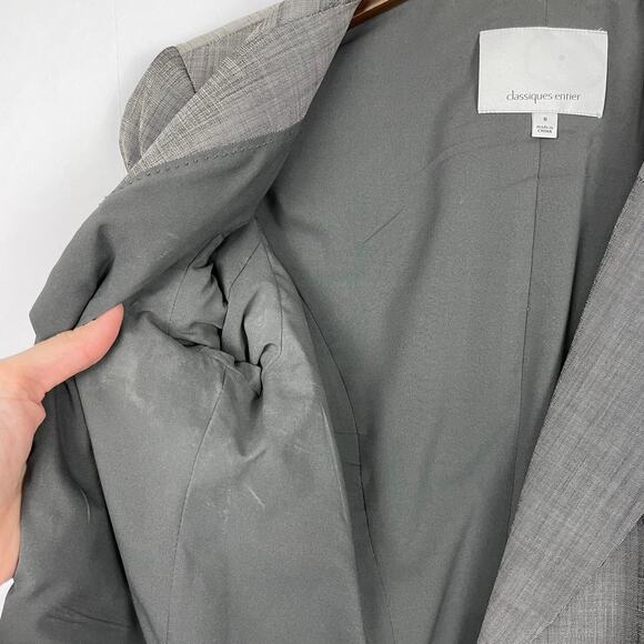 Classiques Entier | Gray & Black Blend Single Button Blazer Jacket - Picture 7 of 10